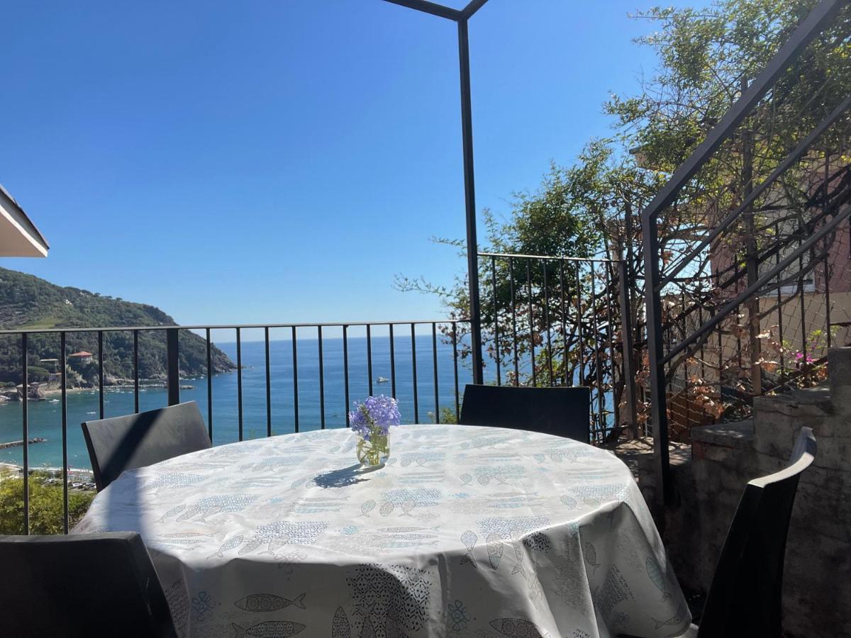 Ocean View Flat With Wi-Fi, Ac And Elevator To Town Apartman Levanto Kültér fotó
